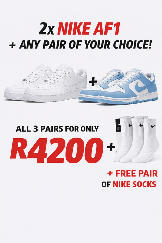 2 x Air Force 1 classic (Black and White) + Any other pair of your choice Combo Deal